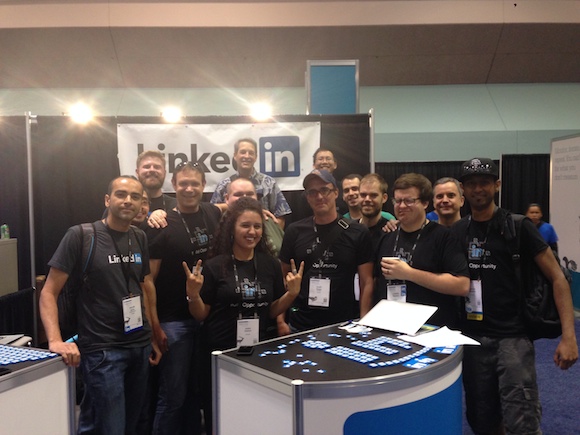 Photo of LinkedIn Engineers at our booth
