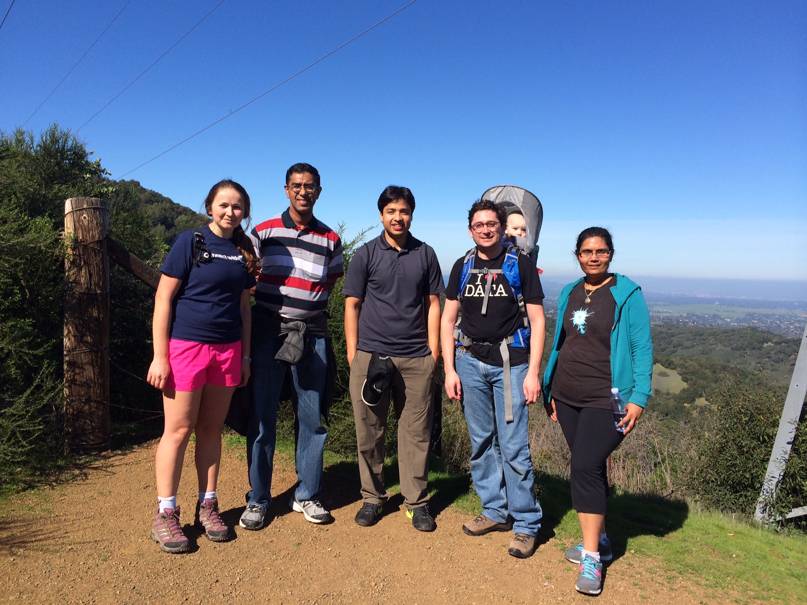 Nadiya, Venkat, Rupesh, Paul, Jackson and Parul on a spring hike