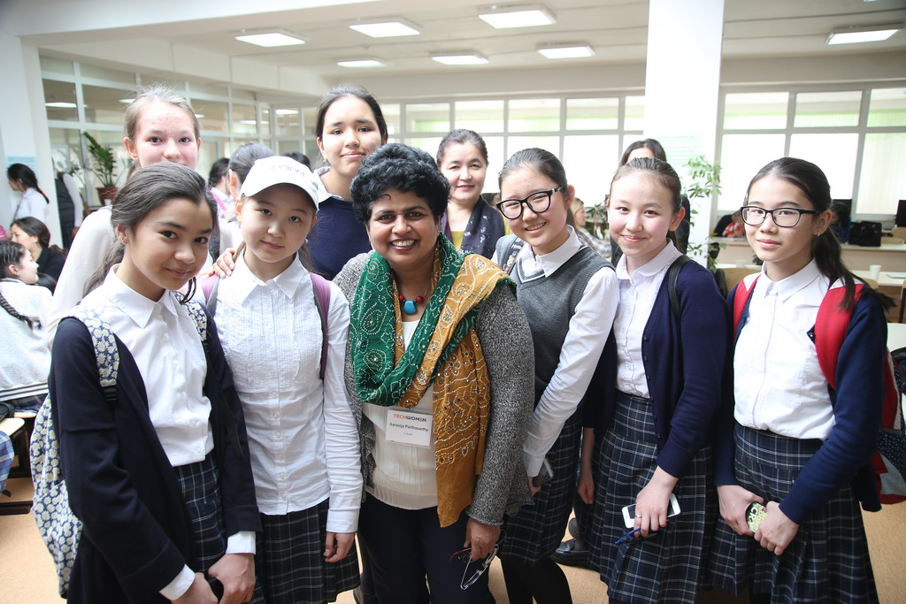 Students from the Kazakh-Turkish Lyceum for Girls
