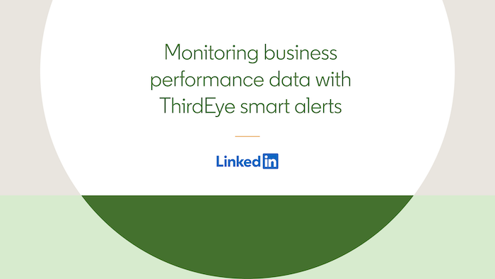Monitoring business performance data with ThirdEye smart alerts