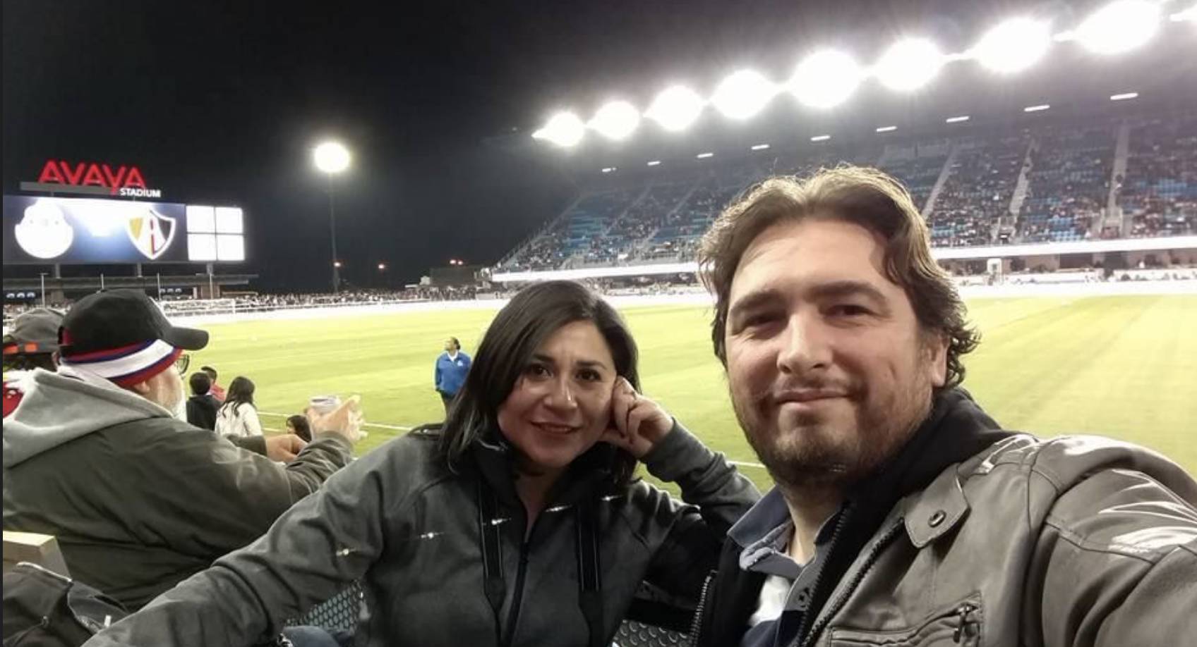 Federico and partner at stadium
